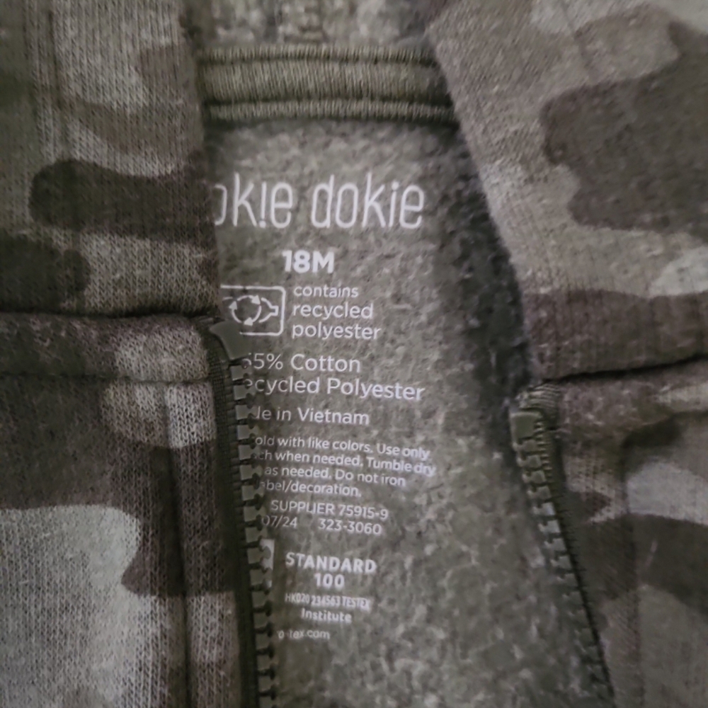 Okie dokie infant boy 18m green camo jacket #XX2 - Picture 2 of 2
